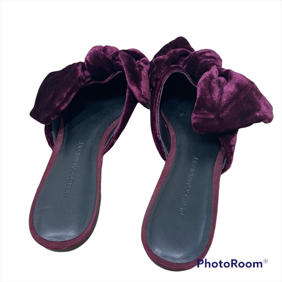 Rebecca Minkoff Alexis Crushed Velvet Bow Flat - Picture 6 of 8